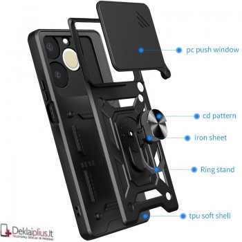 5in1 smūgiams atsparus dėklas su uždaromu dangteliu - juodas (Realme Note 70T) 5in1 smūgiams atsparus dėklas su uždaromu dangteliu - juodas (Realme Note 70T)